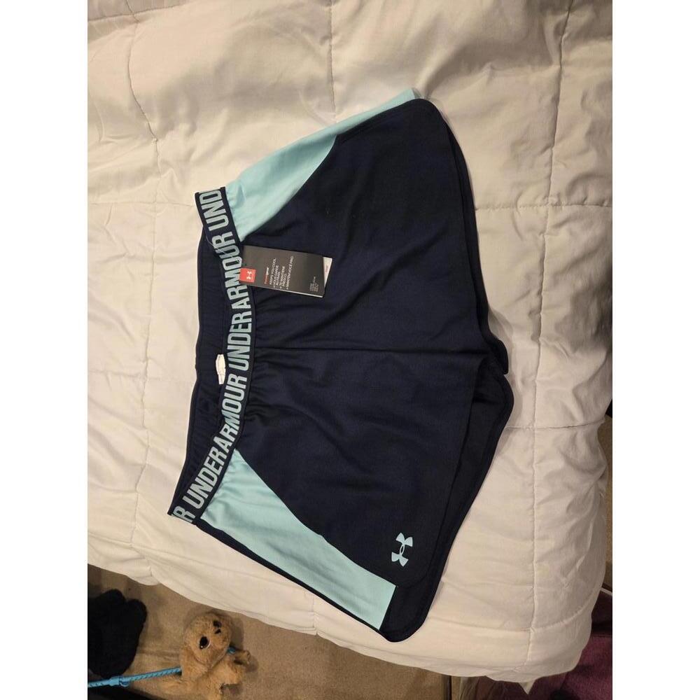 Under Armour Women's XL Athletic Shorts Navy and Light Blue